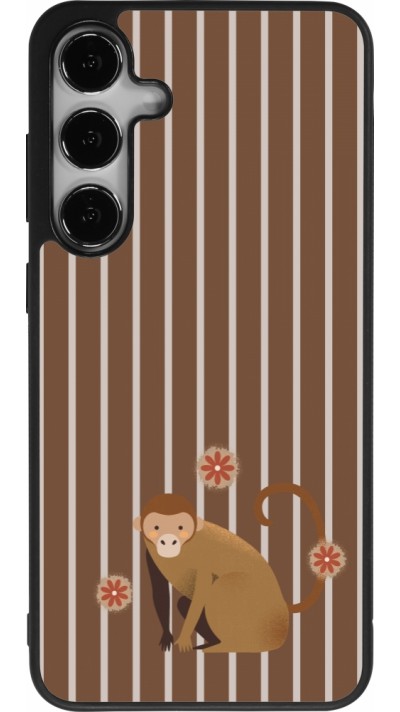 Coque Samsung Galaxy S25+ - Silicone rigide noir Monkey with stripes