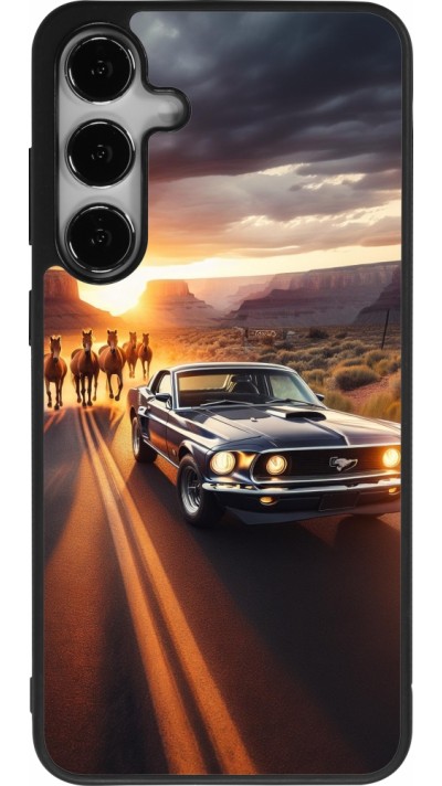 Coque Samsung Galaxy S25+ - Silicone rigide noir Mustang 69 Grand Canyon