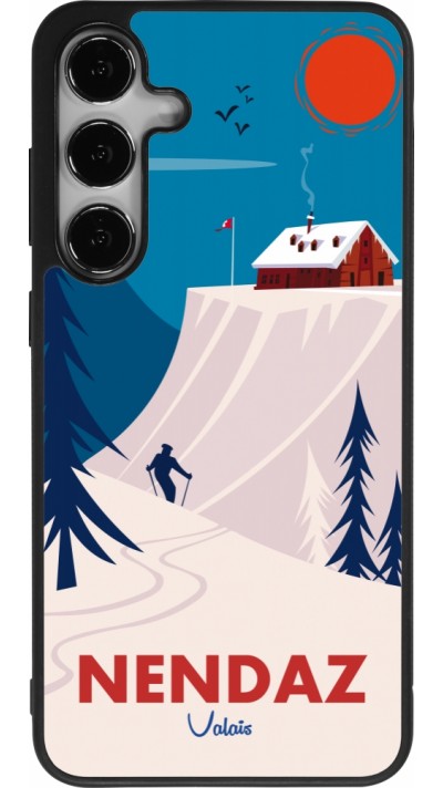 Coque Samsung Galaxy S25+ - Silicone rigide noir Nendaz Cabane Ski