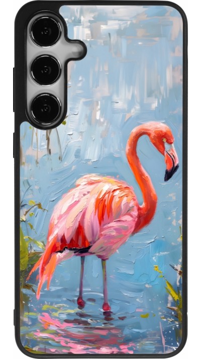 Coque Samsung Galaxy S25+ - Silicone rigide noir Paint Flamingo