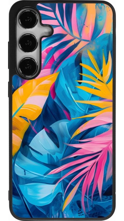 Coque Samsung Galaxy S25+ - Silicone rigide noir Palms Blue