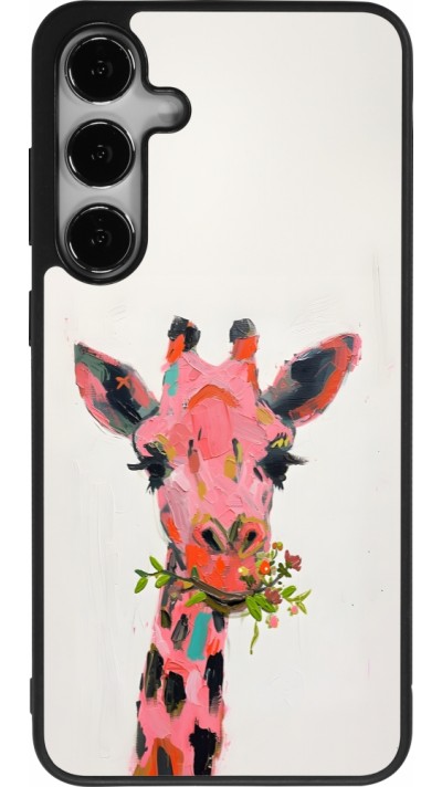 Coque Samsung Galaxy S25+ - Silicone rigide noir Pink Girafe Paint