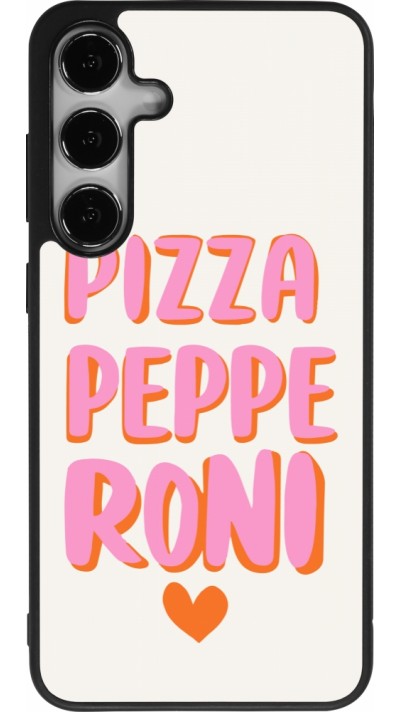 Coque Samsung Galaxy S25+ - Silicone rigide noir Pizza pepperoni 2026