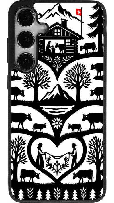 Coque Samsung Galaxy S25+ - Silicone rigide noir Poya Suisse 2