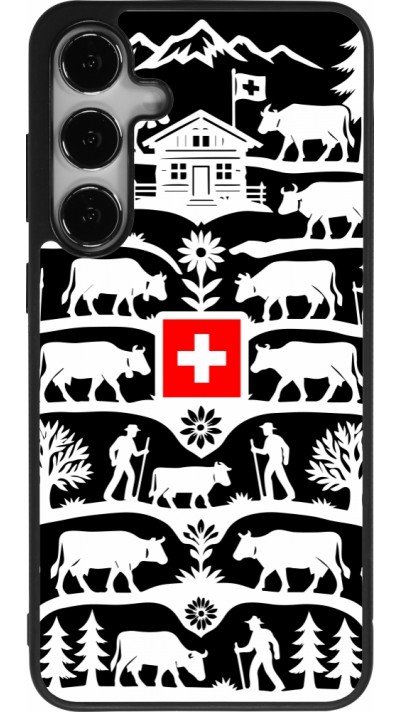 Coque Samsung Galaxy S25+ - Silicone rigide noir Poya Suisse 3 noir