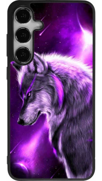 Coque Samsung Galaxy S25+ - Silicone rigide noir Purple Sky Wolf