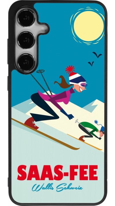 Coque Samsung Galaxy S25+ - Silicone rigide noir Saas-Fee Ski Downhill