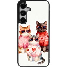 Coque Samsung Galaxy S25+ - Silicone rigide noir Saint Valentines Day 26 Cat Love