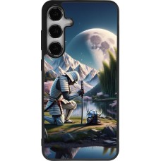 Coque Samsung Galaxy S25+ - Silicone rigide noir Samurai Katana Lune