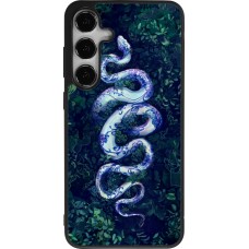 Coque Samsung Galaxy S25+ - Silicone rigide noir Serpent Blue Anaconda