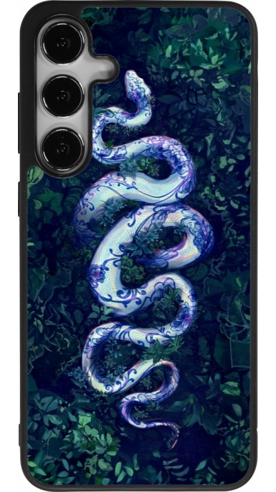 Coque Samsung Galaxy S25+ - Silicone rigide noir Serpent Blue Anaconda