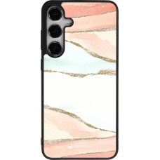 Coque Samsung Galaxy S25+ - Silicone rigide noir Shimmering Orange