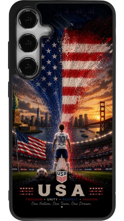 Samsung Galaxy S25+ Case Hülle - Silikon schwarz Fussball Vereinigten Staaten splash 2026