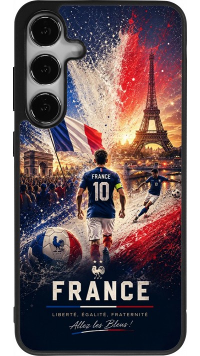 Samsung Galaxy S25+ Case Hülle - Silikon schwarz Fussball Frankreich splash 2026