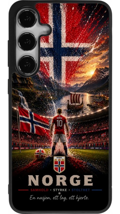 Samsung Galaxy S25+ Case Hülle - Silikon schwarz Fussball Norwegen splash 2026