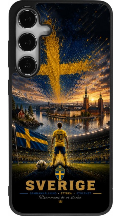 Samsung Galaxy S25+ Case Hülle - Silikon schwarz Fussball Schweden splash 2026