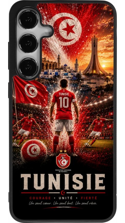 Samsung Galaxy S25+ Case Hülle - Silikon schwarz Fussball Tunesien splash 2026