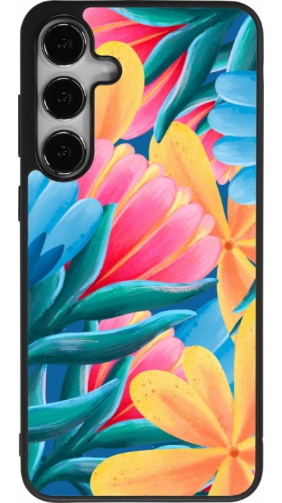Coque Samsung Galaxy S25+ - Silicone rigide noir Spring 23 colorful flowers