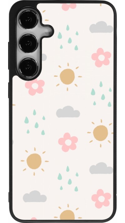 Coque Samsung Galaxy S25+ - Silicone rigide noir Spring 23 weather