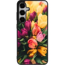 Coque Samsung Galaxy S25+ - Silicone rigide noir Bouquet of tulips Spring 2026