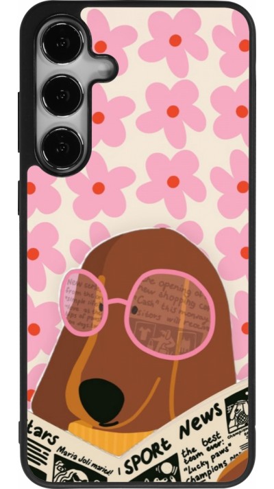 Samsung Galaxy S25+ Case Hülle - Silikon schwarz Dog with newspaper Spring 2026
