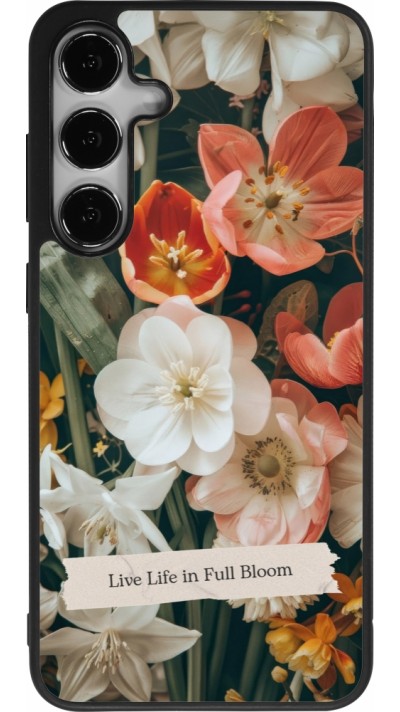 Samsung Galaxy S25+ Case Hülle - Silikon schwarz Full Bloom Spring 2026