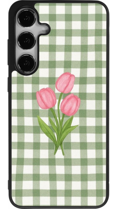 Samsung Galaxy S25+ Case Hülle - Silikon schwarz Green vichy tulips Spring 2026