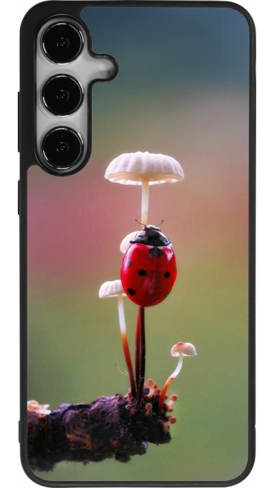 Samsung Galaxy S25+ Case Hülle - Silikon schwarz Ladybird on a mushroom Spring 2026
