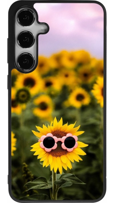 Samsung Galaxy S25+ Case Hülle - Silikon schwarz Sunflower with glasses Spring 2026