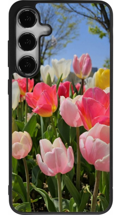Samsung Galaxy S25+ Case Hülle - Silikon schwarz Tulips Spring 2026