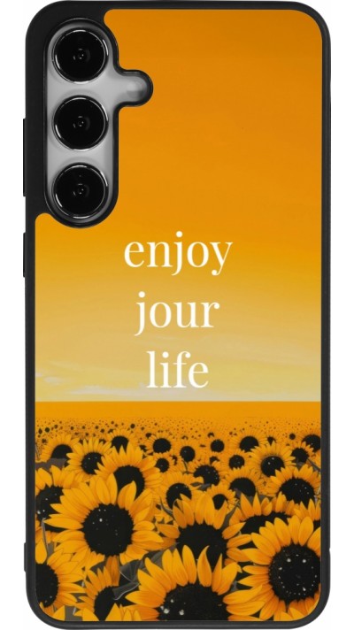 Coque Samsung Galaxy S25+ - Silicone rigide noir Summer 2025 Enjoy your life