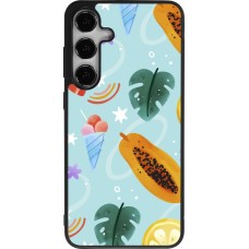 Coque Samsung Galaxy S25+ - Silicone rigide noir Summer 2025 Pattern papaya