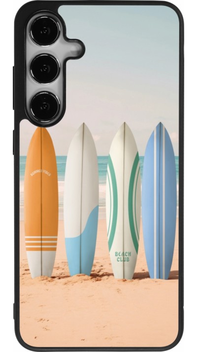 Coque Samsung Galaxy S25+ - Silicone rigide noir Summer surfboard 2025