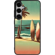 Coque Samsung Galaxy S25+ - Silicone rigide noir Surf Paradise