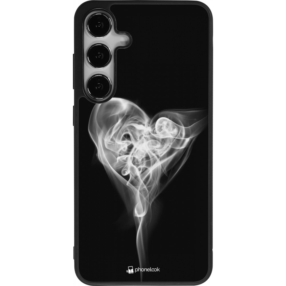 Coque Samsung Galaxy S25+ - Silicone rigide noir Valentine 2022 Black Smoke
