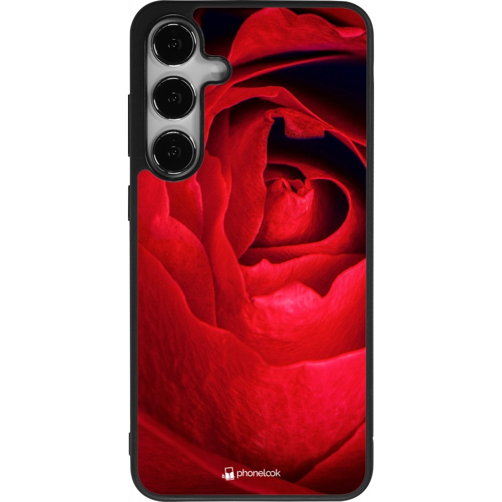 Coque Samsung Galaxy S25+ - Silicone rigide noir Valentine 2022 Rose