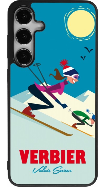 Coque Samsung Galaxy S25+ - Silicone rigide noir Verbier Ski Downhill