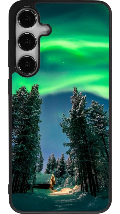 Coque Samsung Galaxy S25+ - Silicone rigide noir Winter 22 Northern Lights