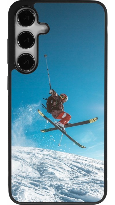Coque Samsung Galaxy S25+ - Silicone rigide noir Winter 22 Ski Jump