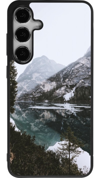 Coque Samsung Galaxy S25+ - Silicone rigide noir Winter 22 snowy mountain and lake