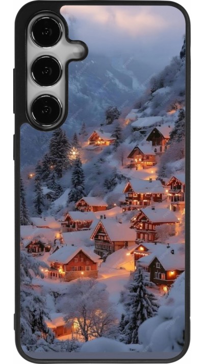 Samsung Galaxy S25+ Case Hülle - Silikon schwarz Winter 25 Winter snowy village