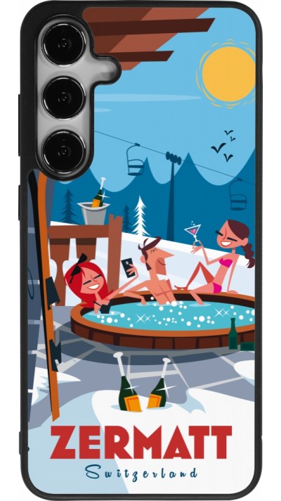 Coque Samsung Galaxy S25+ - Silicone rigide noir Zermatt Mountain Jacuzzi