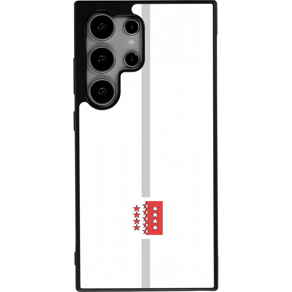 Coque Samsung Galaxy S25 Ultra - Silicone rigide noir Canton VS blanc