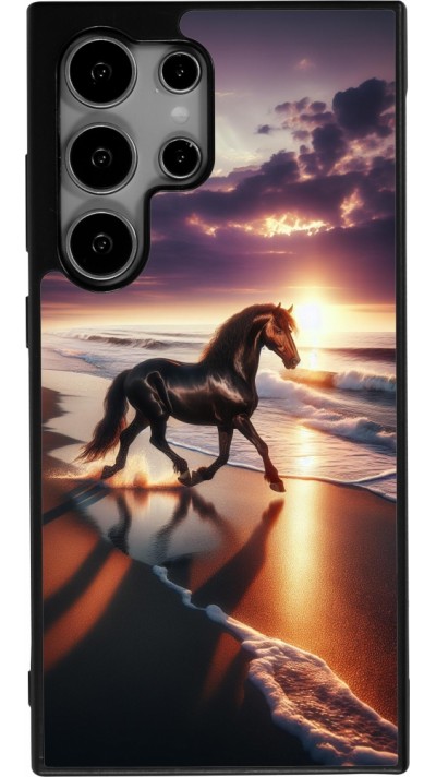 Samsung Galaxy S25 Ultra Case Hülle - Silikon schwarz Pferd majestätisch Strand