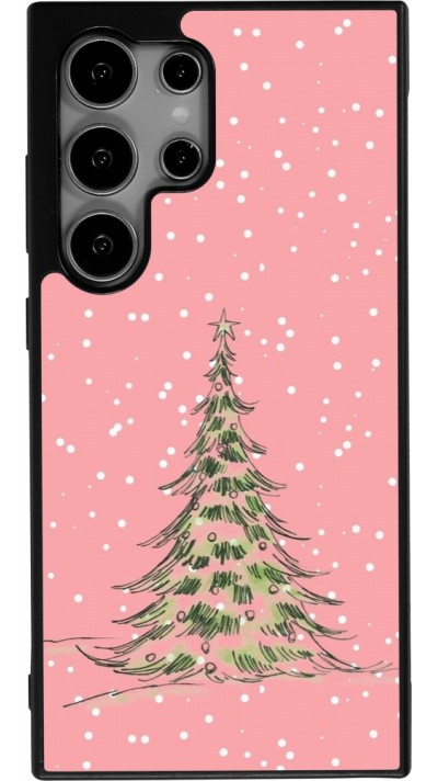 Samsung Galaxy S25 Ultra Case Hülle - Silikon schwarz Christmas 25 Pink Tree