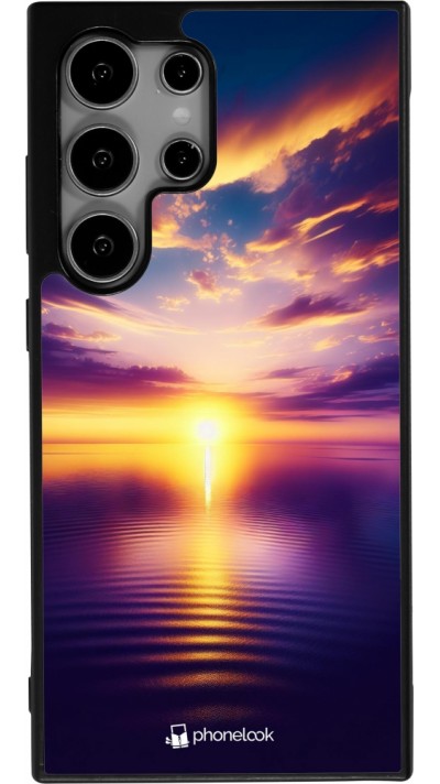 Samsung Galaxy S25 Ultra Case Hülle - Silikon schwarz Sonnenuntergang gelb violett