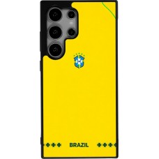 Coque Samsung Galaxy S25 Ultra - Silicone rigide noir Maillot de football Bresil 2026 personnalisable