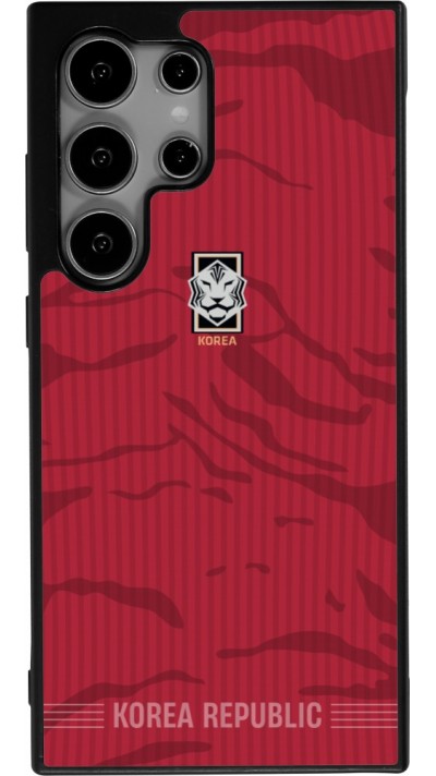 Coque Samsung Galaxy S25 Ultra - Silicone rigide noir Maillot de football Corée du Sud 2026 personnalisable