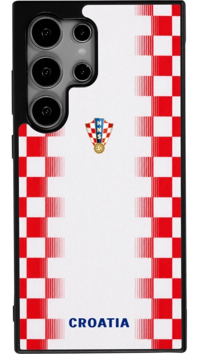 Samsung Galaxy S25 Ultra Case Hülle - Silikon schwarz Kroatien 2026 personalisierbares Fussballtrikot