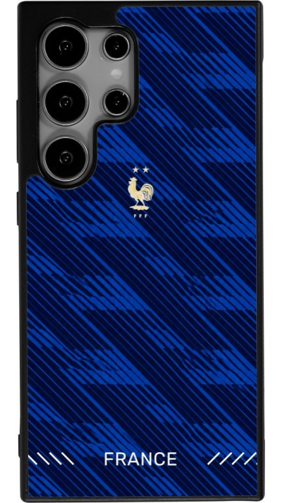 Coque Samsung Galaxy S25 Ultra - Silicone rigide noir Maillot de football France 2026 personnalisable